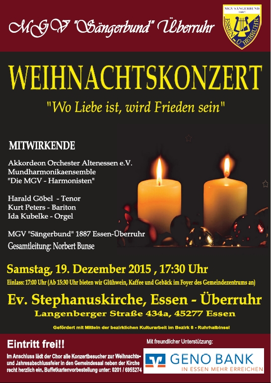 Weihnachtskonzert Sängerbund 2015